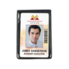 Picture of Pack of 50 - Black Vinyl Vertical 1-Pocket Magnetic Badge Holder 2.35" x 3.25"