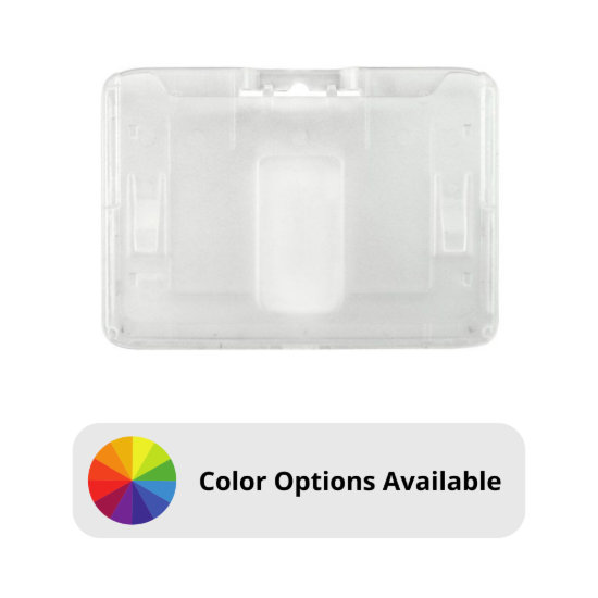 Picture of Pack of 50 - Clear Frosted Horizontal Rigid Plastic Badge Holder