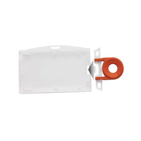 Picture of Pack of 50 - Clear Plastic Horizontal and Vertical Locking Card Holder 3.38" x 2.45"