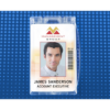 Picture of Pack of 50 - Clear Plastic Horizontal and Vertical Locking Card Holder 3.38" x 2.45"