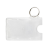 Picture of Pack of 50 - Frosted Rigid Plastic Horizontal 1-Card Holder with Slot and Key Ring 3.38 x 2.13"