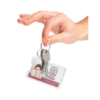 Picture of Pack of 50 - Frosted Rigid Plastic Horizontal 1-Card Holder with Slot and Key Ring 3.38 x 2.13"