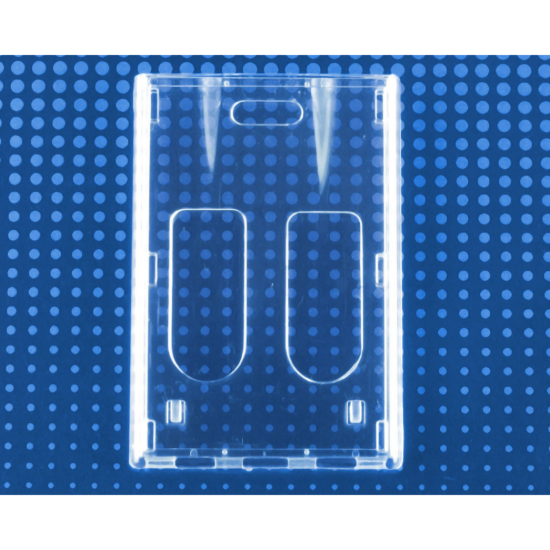 Picture of Pack of 50 - Rigid Wear Vertical 2-Card Badge Holder with Slot 2.38" x 3.5"
