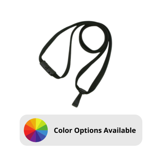 Picture of Pack of 100 - 3/8" Flat Braid Woven Lanyard with Wide Plastic Hook