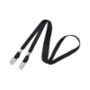 Picture of Pack of 100 - 3/8" Flat Open-Ended Lanyard with Two Bulldog Clips
