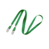 Picture of Pack of 100 - 3/8" Flat Open-Ended Lanyard with Two Bulldog Clips
