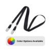 Picture of Pack of 100 - 3/8" Flat Open-Ended Lanyard with Two Bulldog Clips