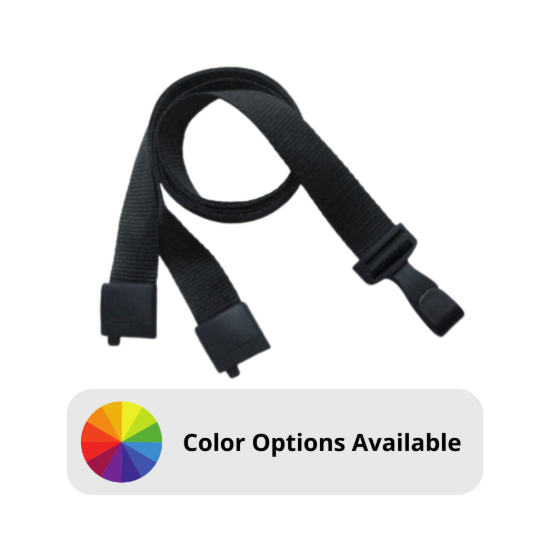 Picture of Pack of 100 - 5/8'' Recycled PET Lanyard with Safety Breakaway and No-Twist Hook