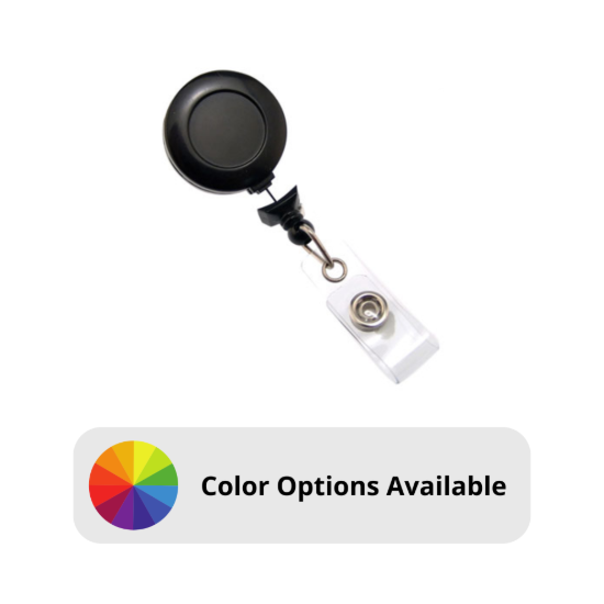 Picture of Pack of 50 - Badge Reel with No-Twist Reel with Clear Vinyl Strap and Belt Clip