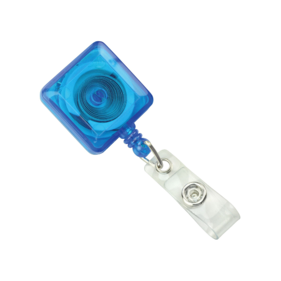 Picture of Pack of 50 - Square Badge Reel with Spring Clip and Clear Strap