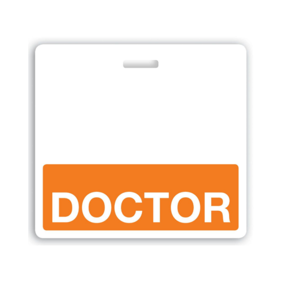 Picture of Pack of 25 - "Doctor" Horizontal Badge Buddies, Orange