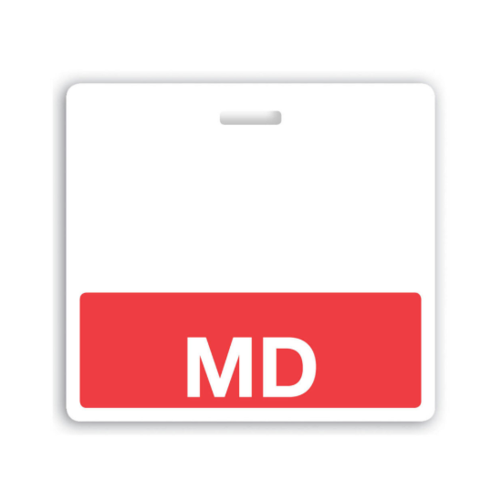 Picture of Pack of 25 - Horizontal "MD" Badge Buddies, Red