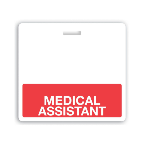 Picture of Pack of 25 - "MEDICAL ASSISTANT" Horizontal Badge Buddies, Red