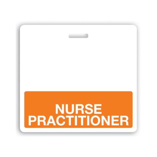 Picture of Pack of 25 - "NURSE PRACTITIONER" Horizontal Badge Buddies, Orange