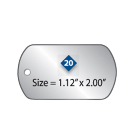 Picture of Damon Co. 1.12'' x 2'' Military Dog Tag Plates w/ Rolled Edge No. 20