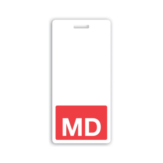 Picture of Pack of 25 - "MD" Vertical Badge Buddies, Red