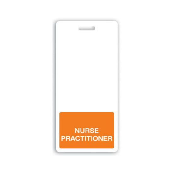 Picture of Pack of 25 - "NURSE PRACTITIONER" Vertical Badge Buddies, Orange