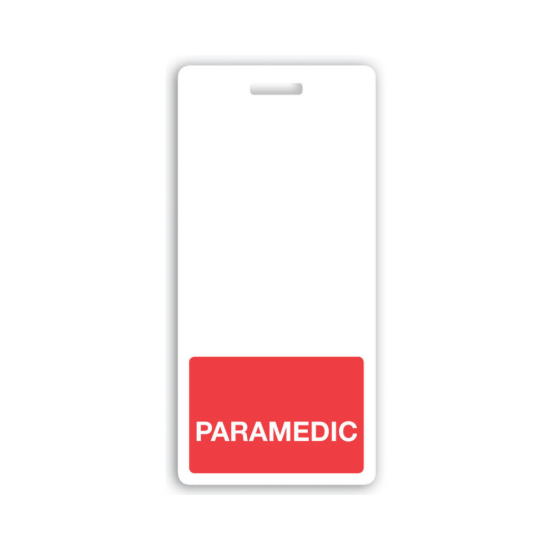 Picture of Pack of 25 - "PARAMEDIC" Vertical Badge Buddies, Red