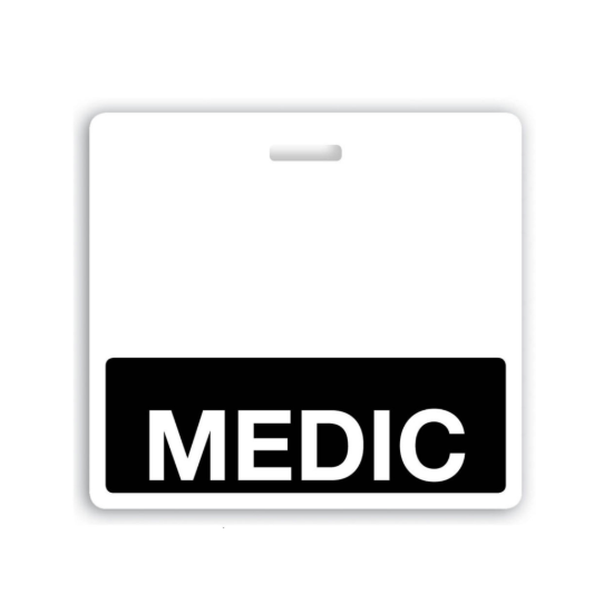 Picture of Pack of 25 - "MEDIC" Horizontal Badge Buddies, Black
