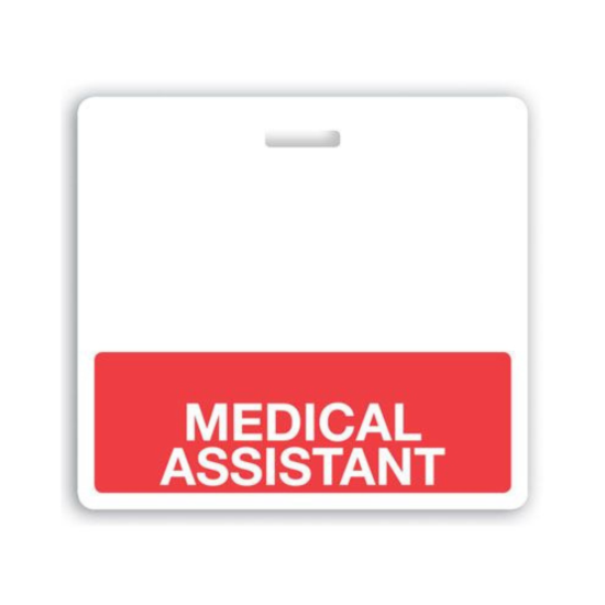 Picture of Pack of 25 - "MEDICAL ASSISTANT" Horizontal Badge Buddies, Red