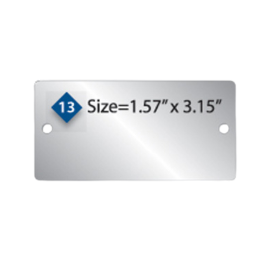 Picture of Damon Co. 1.57'' x 3.15'' Rectangle Metal Plates No. 13