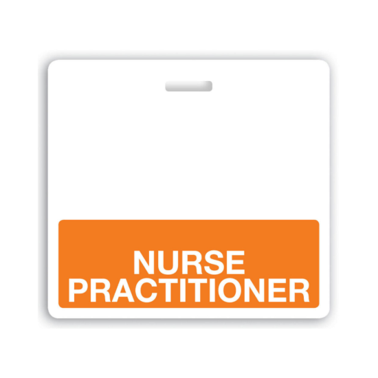 Picture of Pack of 25 - Horizontal "NURSE PRACTITIONER" Badge Buddies, Orange