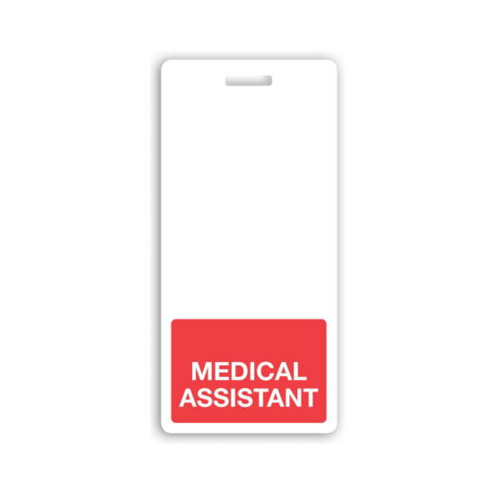 Picture of Pack of 25 - "MEDICAL ASSISTANT" Vertical Badge Buddies, Red