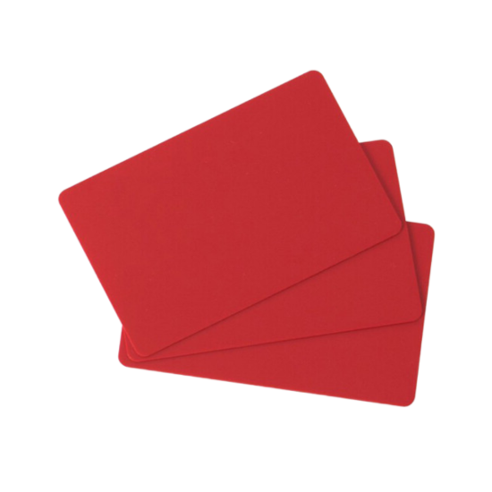 Picture of Evolis C4301 PVC Blank Cards - Red - 30 MIL - 1 pack of 100 cards