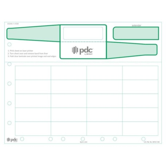 Picture of DuraPrint® Laser Patient ID Wristband, Center-Aligned, Adult, Extender, 20 Labels (1000 Sheets)