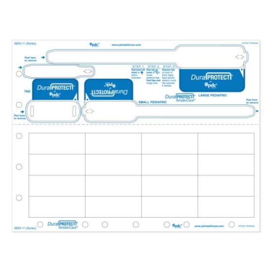 Picture of DuraProtect® Laser Patient ID Wristband Set, Pediatric & Infant, Tamper Evident, 1 Tag, 1 Extender, 16 Labels (1000 Sheets)