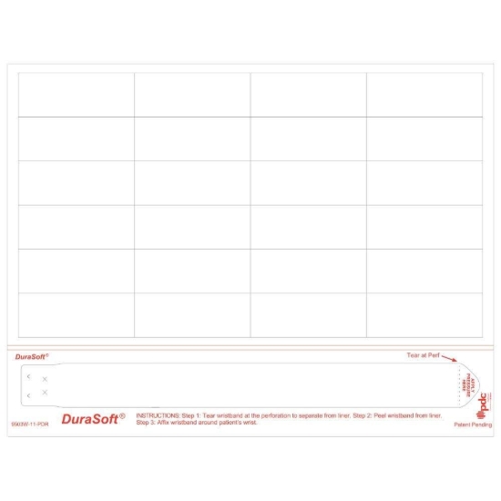 Picture of DuraSoft® Laser Patient ID Wristband/Label, Adult, Tamper Evident, 24 Labels (250 Sheets)