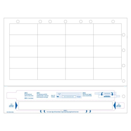 Picture of Datamate® Laser Patient ID Wristband/Labels, Adult, Laminate Fold-Over, 20 Labels (1000 Sheets)