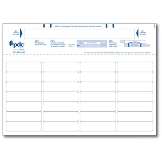 Picture of Datamate® Laser Patient ID Wristband/Labels, Adult, Laminate Fold-Over, 28 Labels (1000 Sheets)