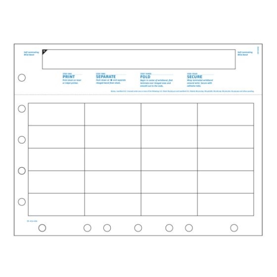 Picture of Datamate® Laser Patient ID Wristband/Labels, Adult, Laminate Fold-Over, 28 Labels (250 Sheets)