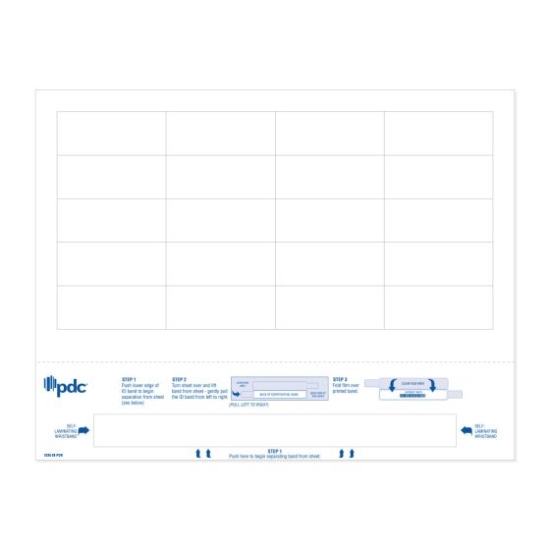 Picture of Datamate® Laser Patient ID Wristband, Adult, Laminate Fold-Over, Tamper Evident (250 Sheets)