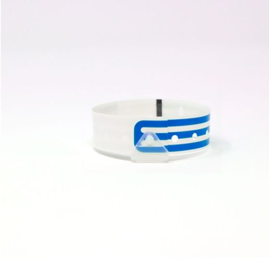 Picture of CompuBand® Soft Direct Thermal Patient ID Wristband, Adult/Pediatric, 1" Core, Blue