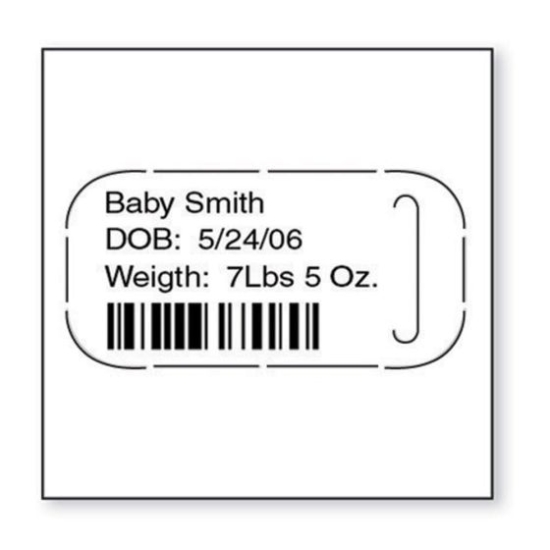 Picture of Precision® Thermal Wristband Tag, 5/8" x 1-1/8", 3" Core, Infant, White