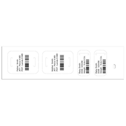 Picture of Precision® Thermal Wristband Tag, 3" Core, Adult/Infant, White