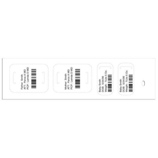 Picture of Precision® Thermal Wristband Tag, 3" Core, Adult/Infant, White