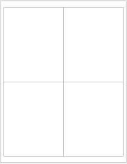 Picture of PDC Permanent Laser Paper Label, 4" x 5", White, 4 per Sheet, 100 Sheets per Package
