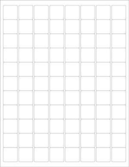 Picture of PDC Permanent Laser Paper Label, 15/16" x 15/16", White, 88 per Sheet, 100 Sheets per Package