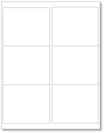 Picture of PDC Permanent Laser Paper Label, 4" x 3-1/3", White, 6 per Sheet, 100 Sheets per Package