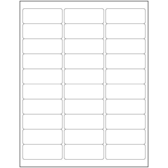 Picture of PDC Permanent Laser Paper Label, 2-5/8" x 1", White, 30 per Sheet, 100 Sheets per Box