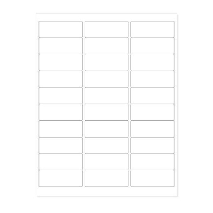 Picture of PDC Permanent Laser Paper Label, 2-5/8" x 1", White, 30 per Sheet, 1,000 Sheets per Box