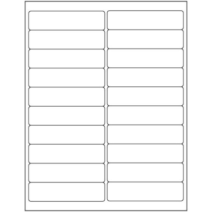 Picture of PDC Permanent Laser Paper Label, 4" x 1", White, 20 per Sheet, 1,000 Sheets per Box