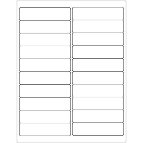 Picture of PDC Permanent Laser Paper Label, 4" x 1", White, 20 per Sheet, 1,000 Sheets per Box