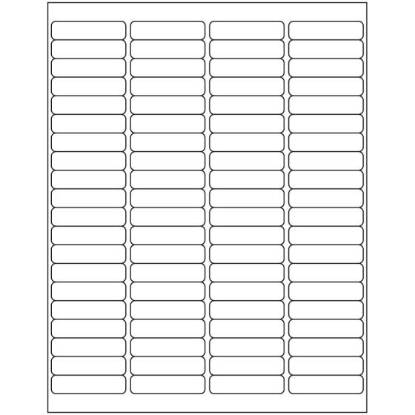 Picture of PDC Permanent Laser Paper Label, 2" x 1/2", White, 80 per Sheet, 1,000 Sheets per Box