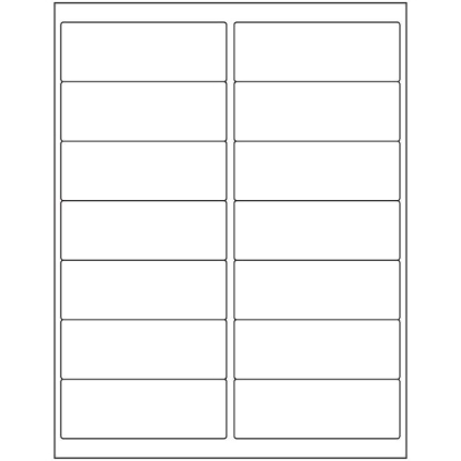 Picture of PDC Permanent Laser Paper Label, 4" x 1-7/16", White, 14 per Sheet, 100 Sheets per Box