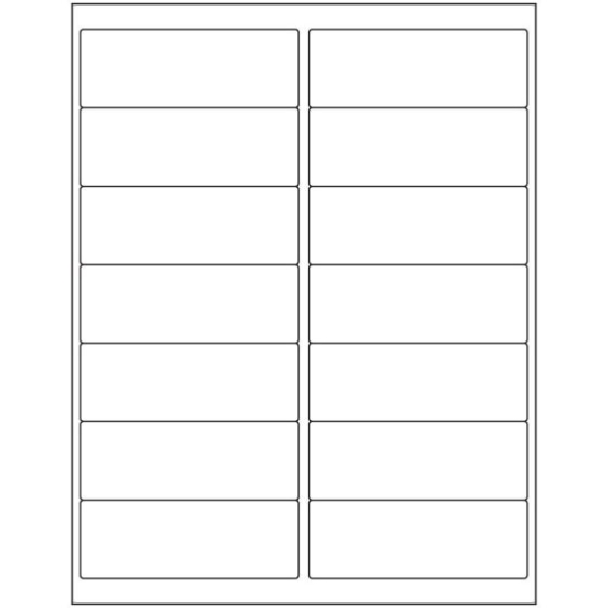 Picture of PDC Permanent Laser Paper Label, 4" x 1-7/16", White, 14 per Sheet, 100 Sheets per Box