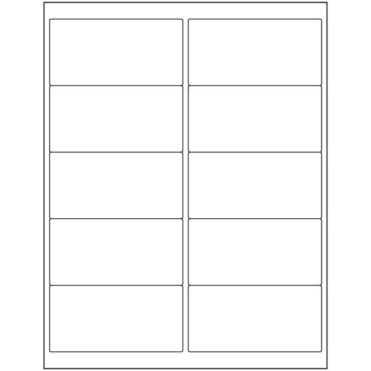 Picture of PDC Permanent Laser Paper Label, 4" x 2", White, 10 per Sheet, 1,000 Sheets per Box